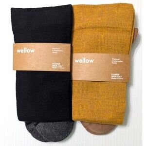 Wellow Premium Compression Socks Bamboo X-Large Wide Calf 18-25 mmHg 2 Pairs
